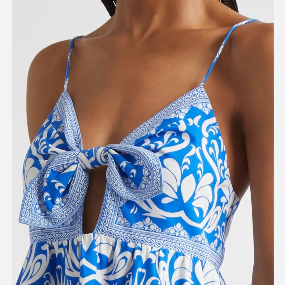 Alice + Olivia Blue and White Geometric Dress - Picture 3 of 6